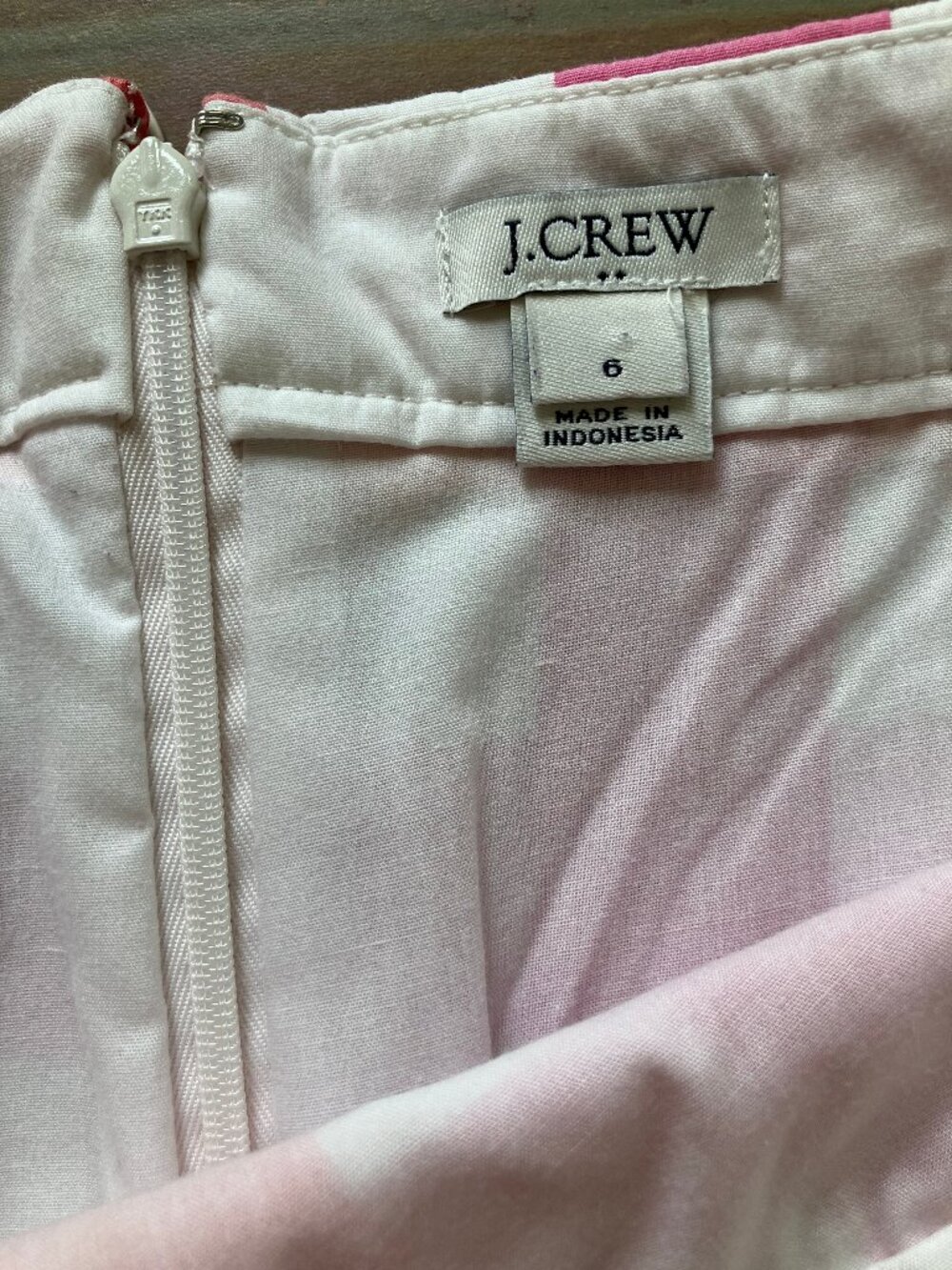 J Crew Mini Skirt with Ruffle Hem Persimmon Gingham Plaid Pink/Orange - Picture 4 of 6